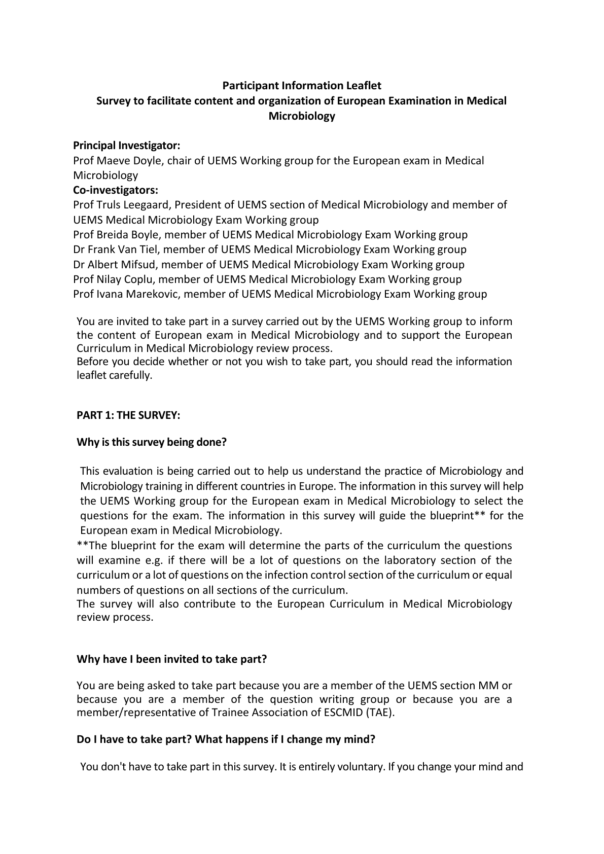 Participant Information Leaflet MD 20261